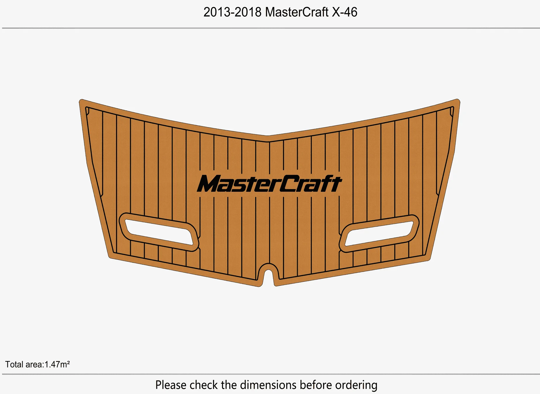 Non-Slip EVA Faux Marine Mat Self-Adhesive 6mm Yacht Cockpit Pad for 2013-2018 MasterCraft X-46 Boat Decking Easy Install