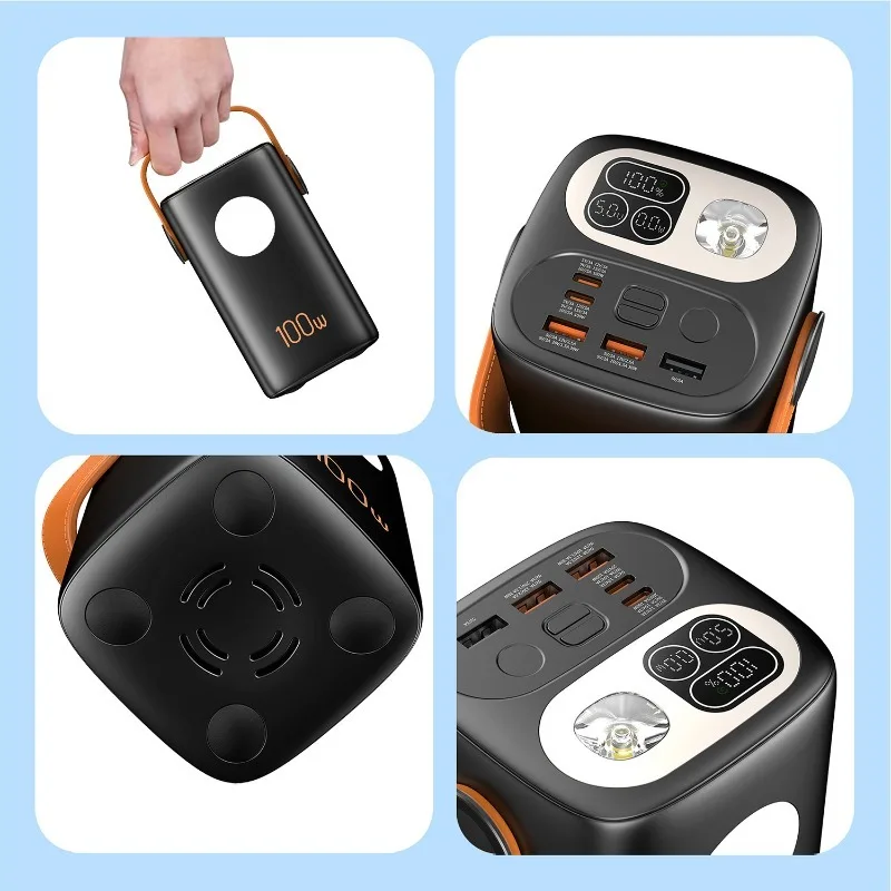 

100W Large Capacity 60000mAh Power Bank PowerBank LED Digital Display Portable USB C Fast Charging External Spare Battery