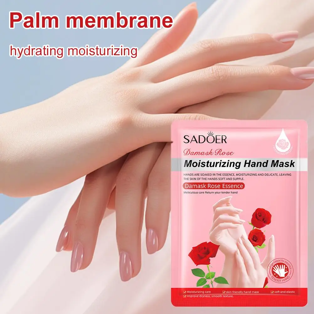 

Маска для рук с розой и козьим молоком, никотинамидом, увлажняющая, отбеливающая, для ухода за кожей рук