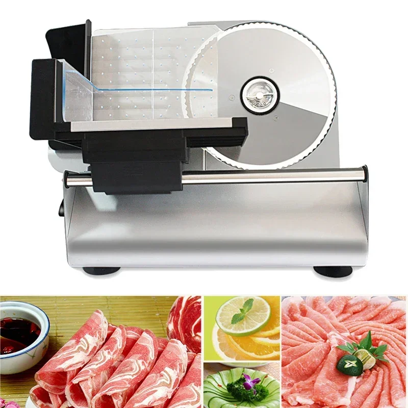 

Meat Slicer 200W Electric Deli Food Slicer 110V-240V Mutton Rolls Mincer for Home Use Easy To Clean Cuts Meat Bread and Cheese