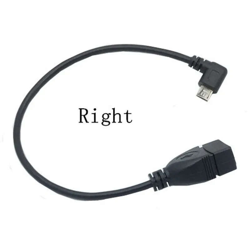 90 Degree Up & Down & Left & Right Angled Micro USB2.0 5Pin Male to USB 2.0 A Female Extension connector Adapter OTG Cable 0.25m