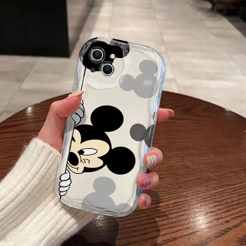 Fashion Disney Mickey Minnie 3D Wave Phone Case For Samsung Galaxy S24 S23 S21 S20 FE Plus Ultra 4G 5G Soft Silicone Back Cover