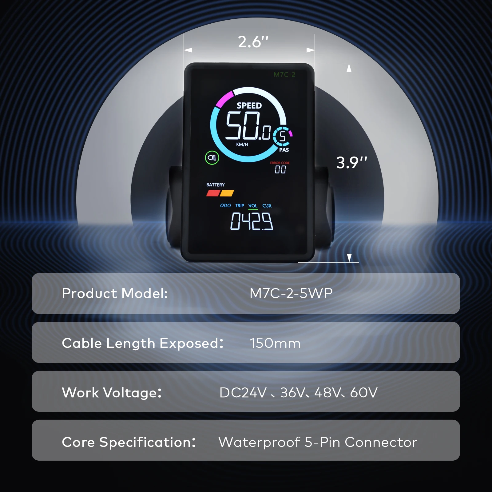 [Haytrix-US] EBike LCD Display Bicycle Speedometer Screen for Fatbike Scherm Scooter Accessories Bike Computer