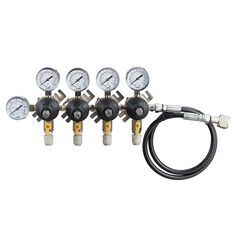Portable Digital High Pressure 4-Way Carbon Dioxide Beer Regulator Adjustable Brass Beer Primary Pressure Regulator