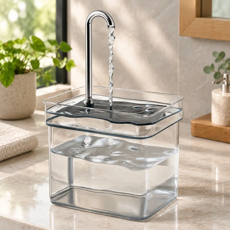 USB-Powered Quiet Cat Fountain with Transparent Tank and Continuous Water Filtration