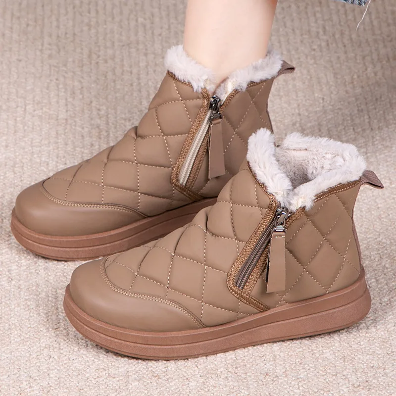 Simple Women Cotton Shoes Plush Warm Womens Snow Boots Lightweight Comfortable Women Casual Shoes in Winter Botines Para Mujeres