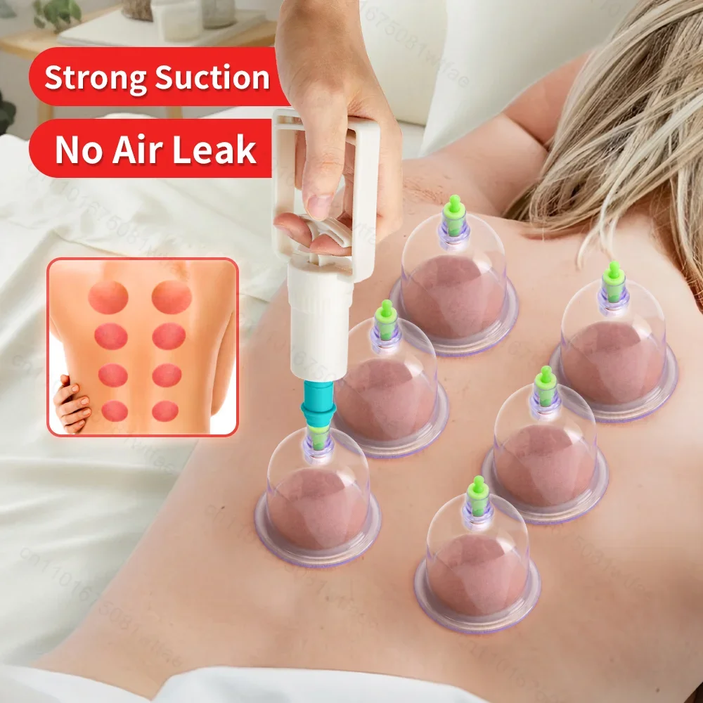 12 PCS Vacuum Cupping Set Relieve Muscle Tension Cupping Therapy Meridian Dredging Relaxed Massager Detox Anti Cellulite Cans