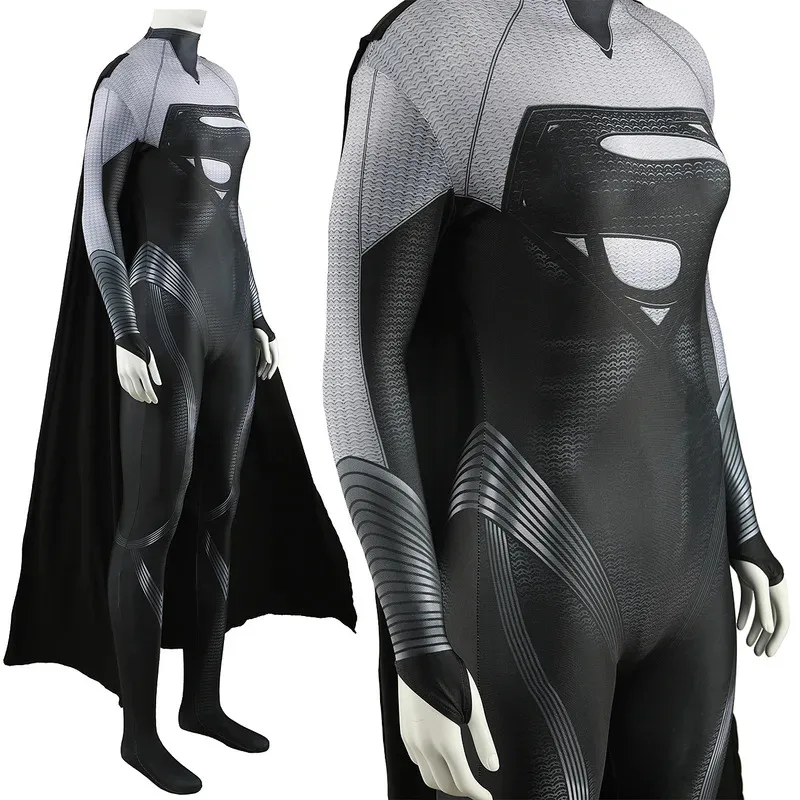 2025 11 negro Super mujeres Cosplay Flash 3D impreso LICRA y capa disfraz de Halloween mono disfraces de hallo