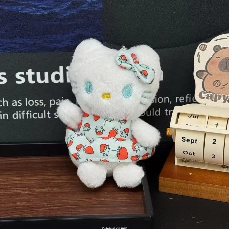 anime   Hello Kitty   Pluszowa lalka   Brelok   dziewczyna   Zawieszka do torebki   Spódnica w kwiaty Kitty   dekorować   Wypełnienie z bawełny pp   Zabawka   Akcesoria   Prezent