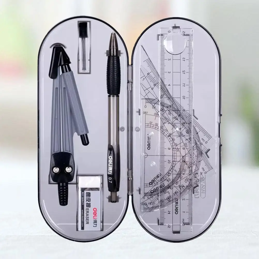 Set di kit da disegno Set Kit da disegno leggero Bussole per traingle scolastiche Righello per ufficio Righello dritto