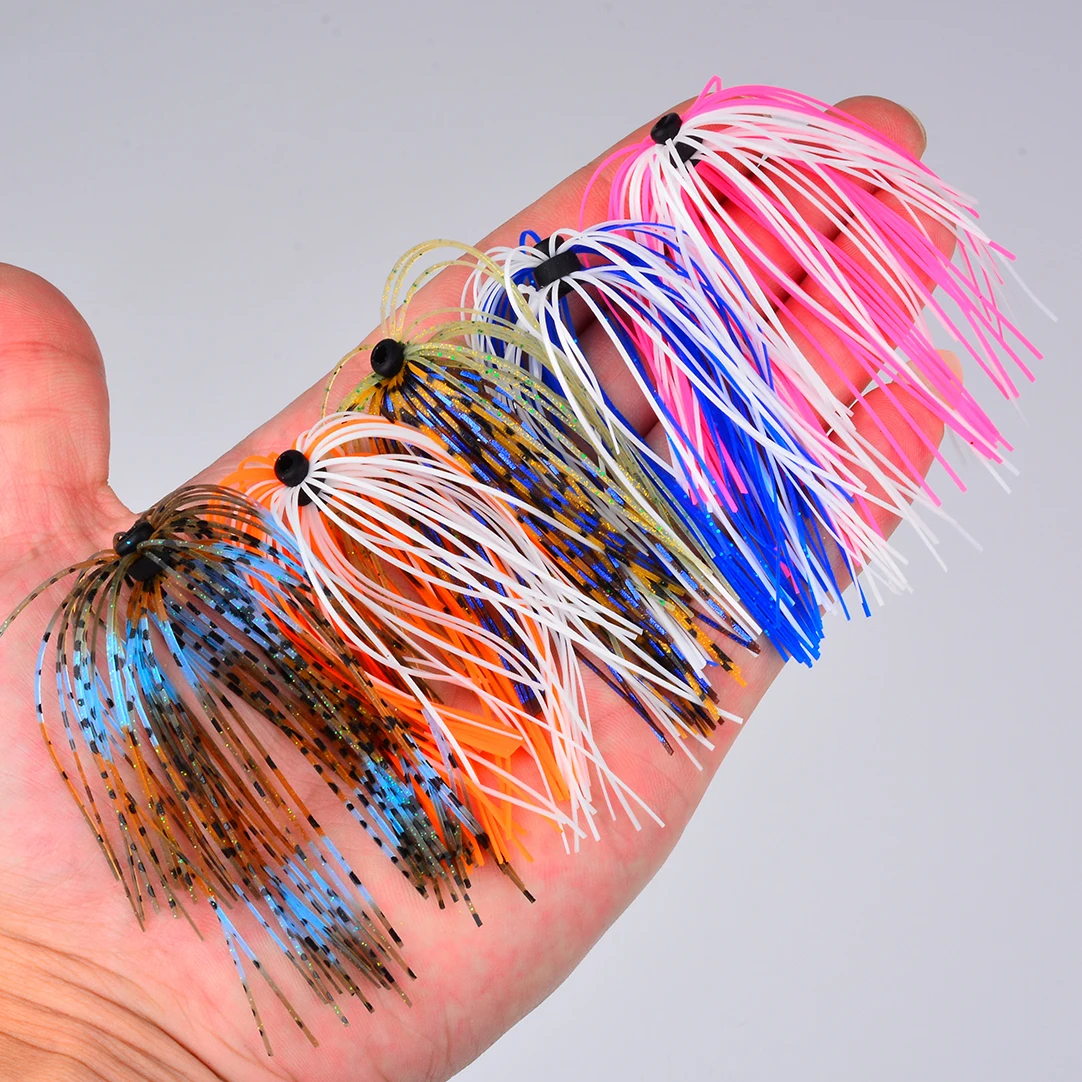 10 Stück/Gummi-Jig-Set Spinnerbait Buzzbait Anti-Haken Silikon-Jig-Röcke Elastische Weiche Angelköder-Zubehörteile – Detail 13
