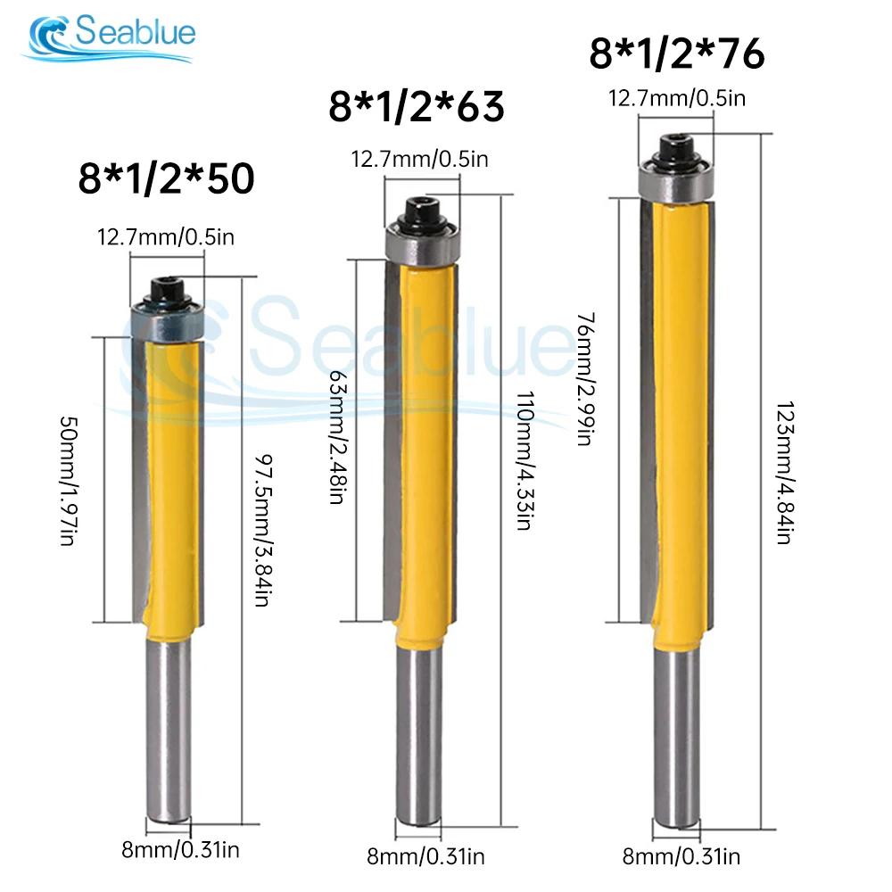 3 pz 8MM gambo lavorazione del legno fresa profilo taglio coltello macchina per incidere fresa con cuscinetto