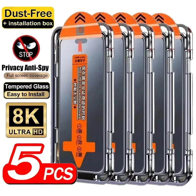 1-5 Stück Blickschutzfolie aus gehärtetem Glas für iPhone 17 Pro Max 18 13 11 16 15 14 12 Mini XR Xs 7 8 Plus Air Displayschutz