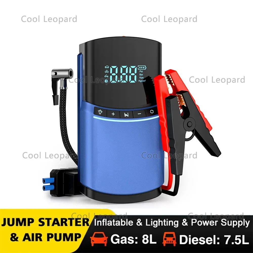 

New 4 in 1 Car Jump Starter Air Pump 150PSI Air Compressor 10400mAh Peak Current 1000A Starter Device Digital Tire Inflat