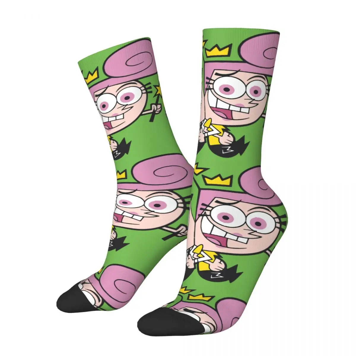 Happy Funny Cosmo And Wanda Men's Socks Vintage Harajuku The Fairly Odd Parents Hip Hop Novelty Casual Crew Crazy Sock