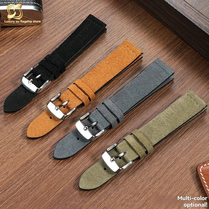 

For Casio a168we AE-1200/1300 F91w A159 F105 A158 a169 f91w SGW-300 Vintage Watch Suede Leather Strap Watchband 18mm