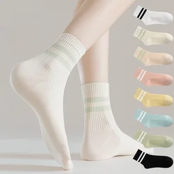 1pair High Quality Yoga Socks Combed Cotton Fashion Woman Stripe Sports Socks Harajuku Skateboard Socks Anti-slip Funny Sokken