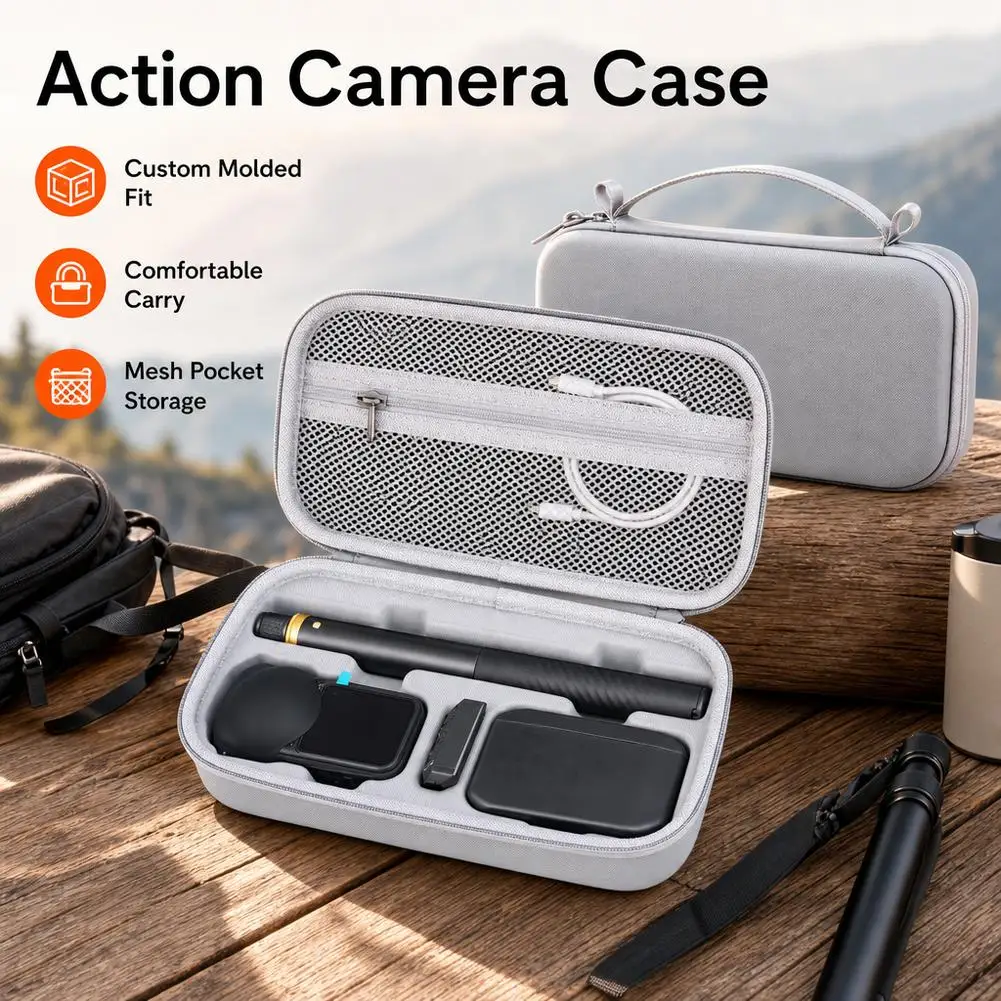 Sac de transport rigide en EVA pour Insta360 X6, pochette de rangement complète pour accessoires d'organisation de caméra d'action