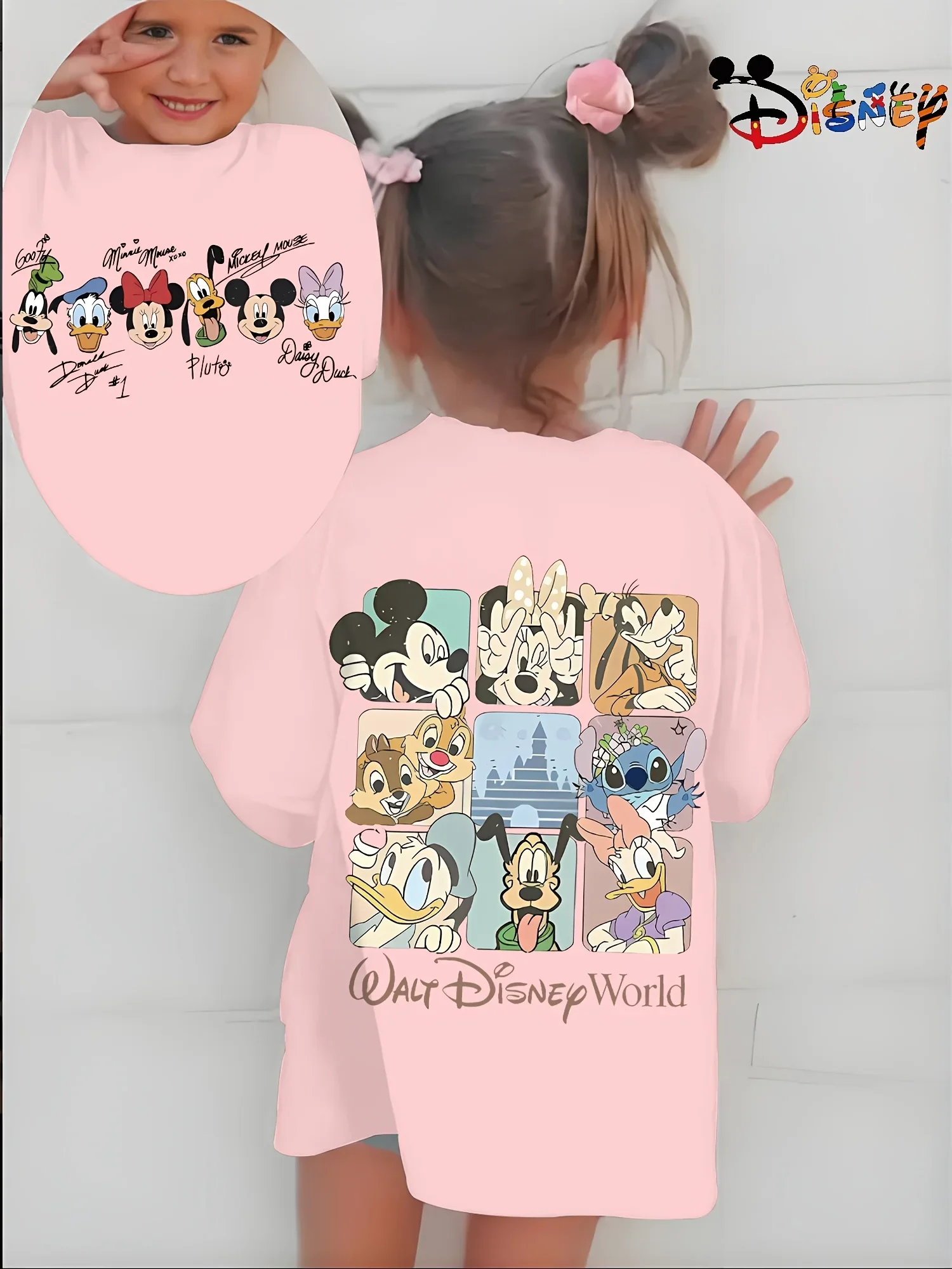 Disney Family Print Tops, Men's and Women's Parent-child Outfits, Universal Fashion Short-sleeved T-shirts, Outdoor Casual