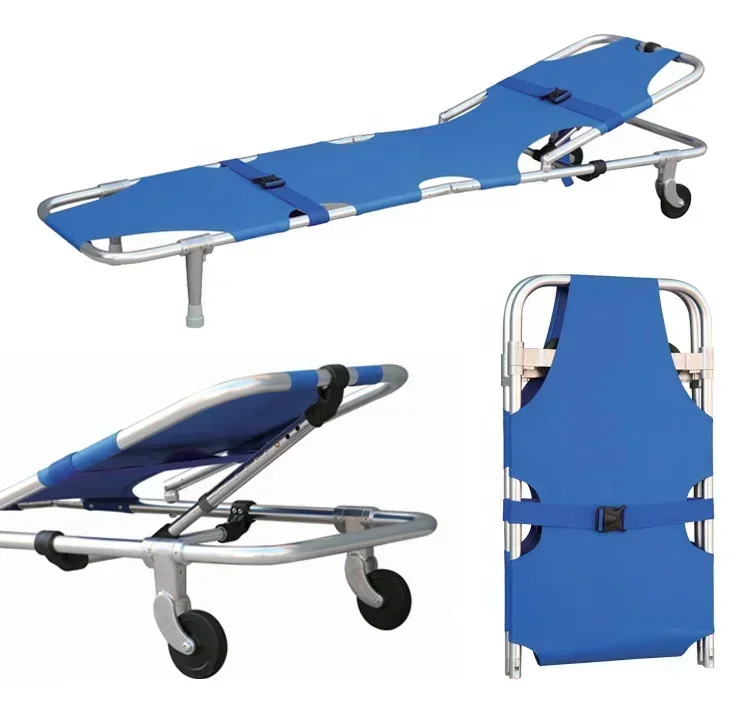 Medical Emergency Ambulance Stretcher Folding Two-Fold Design for Quick Transports Hot Sales Healthcare Equipment