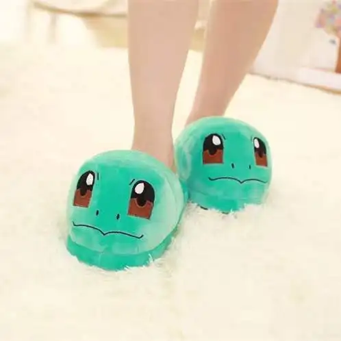 Pokemon Pikachu Jigglypuff Snorlax Eevee Plush Cotton Shoes Family Couple Furniture Charmander Slippers Birthday Gifts Toys