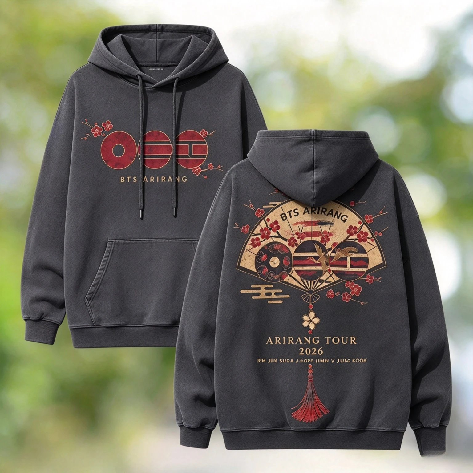 Arirang BTS Members Graphic 2026 Retro BTS Merch Hoodie 2026 Summer Men Women Hoodie Cotton Street Wear Y2K