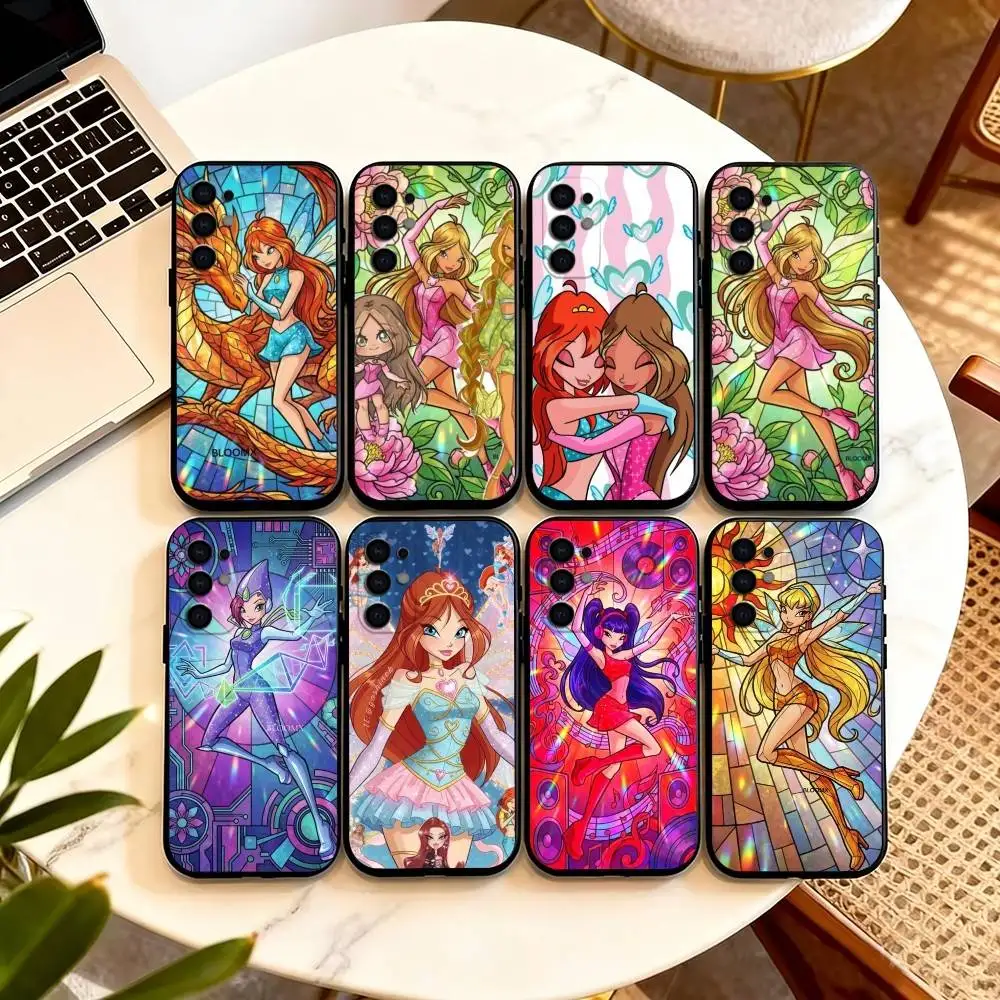 W-Winx Clubs   Phone Case For Samsung S25,S24,S21,S22,S23,S30,Ultra,S20,Plus,Fe,Lite,Note,10,Black Cover