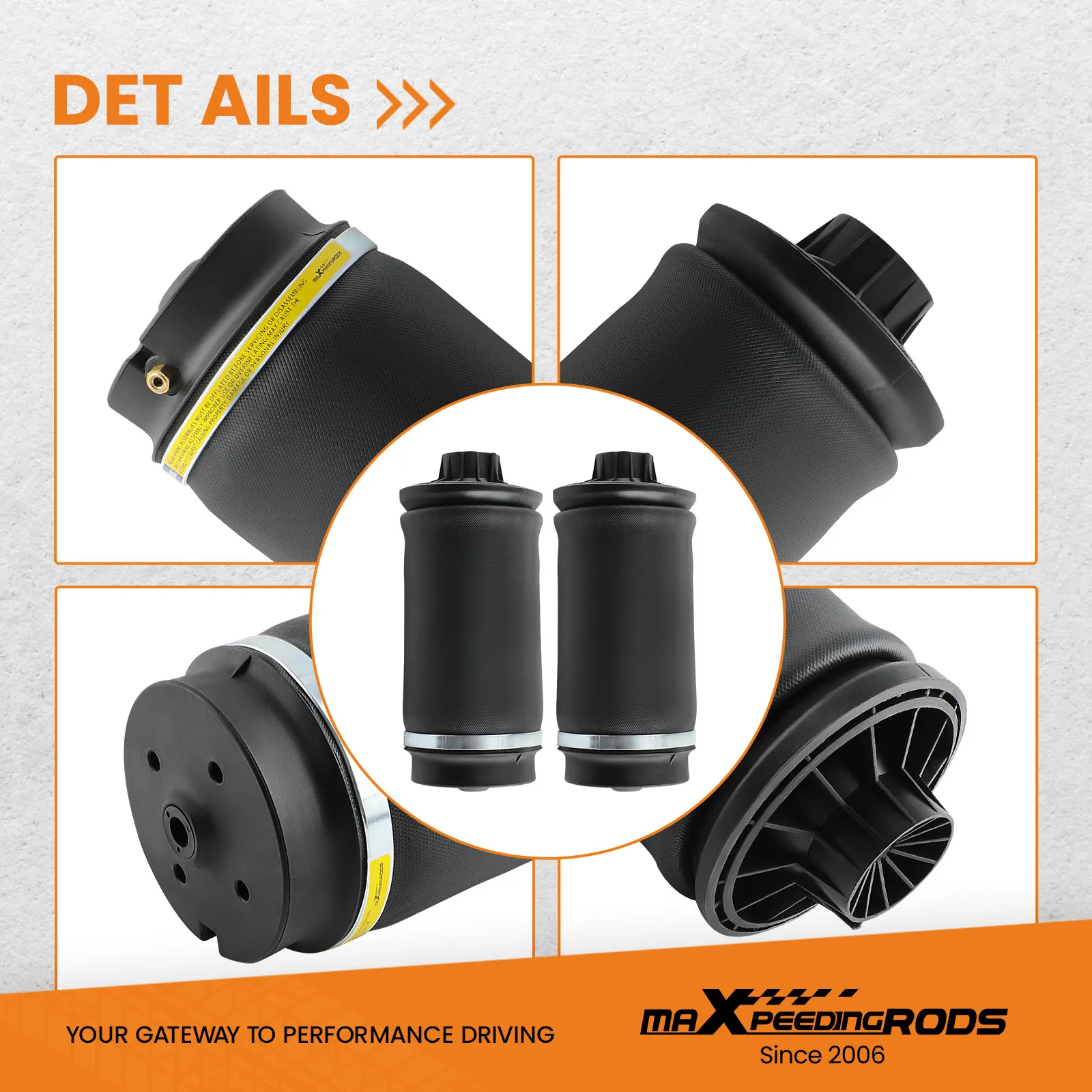 Pair Rear Air Suspension Spring Bag Bellows for Mercedes ML GL Class W164 X164 Rear Air Spring Air Suspension 1643200625