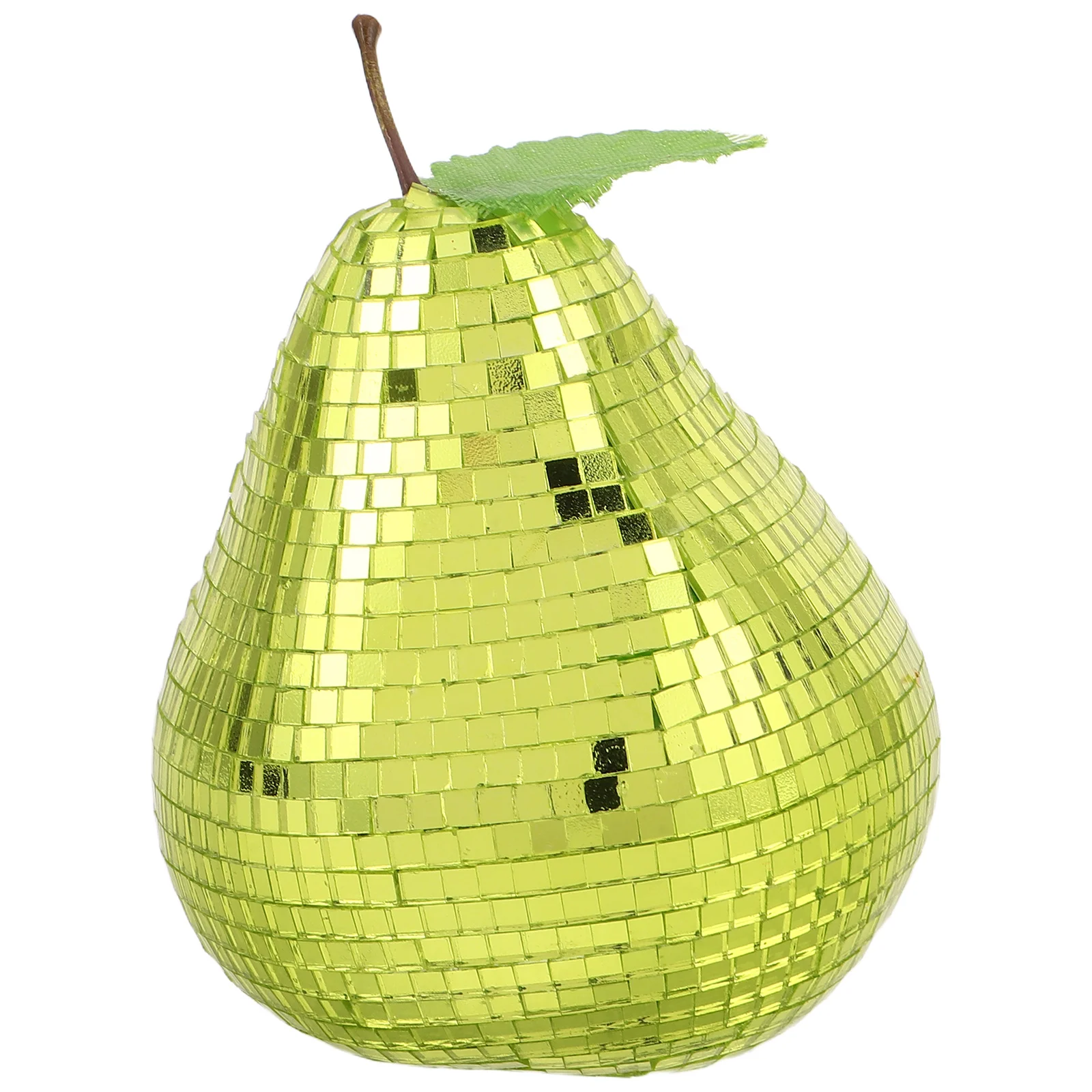 

Disco Reflective Ball Pear Shape Mirror Ball Retro Disco Party Decoration Table Centerpiece Indoor Fruit Sculpture