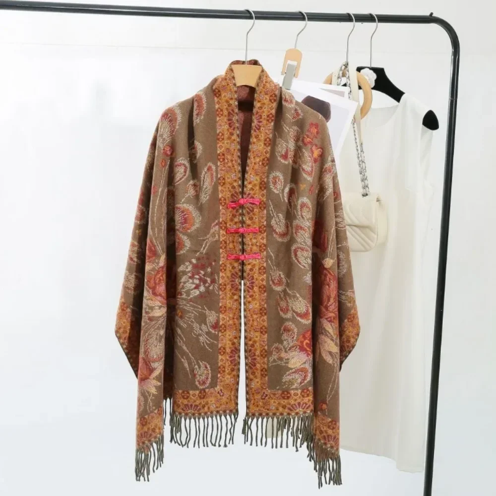 Ethnic Style Vintage Cardigan Streetwear Harajuku Coats Jackets Capes Ponchos Fashion Clothes Women Clothing Outerwear