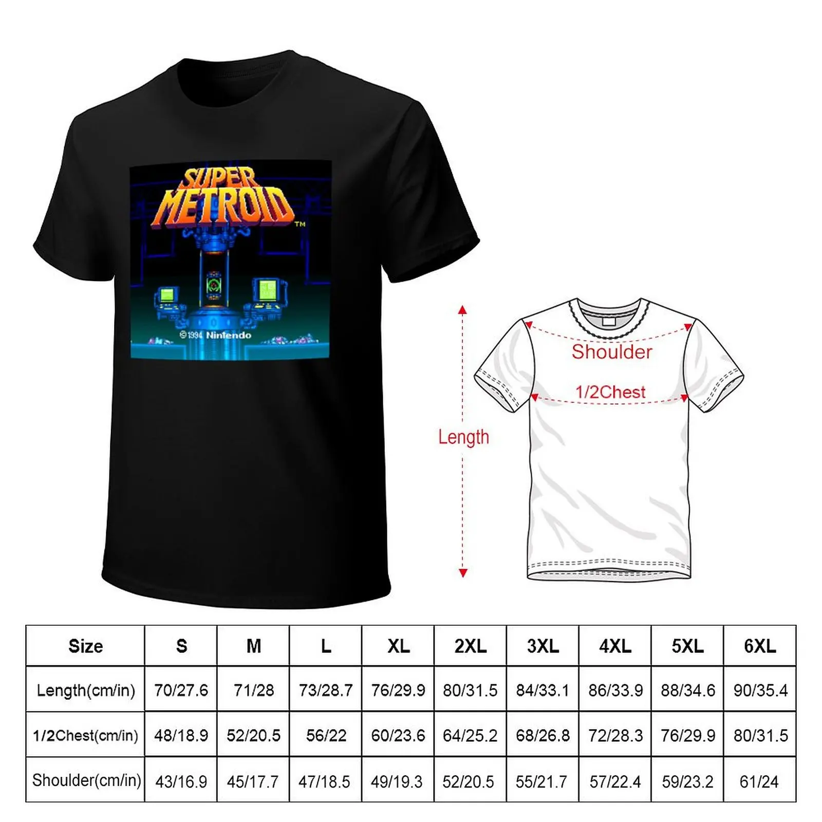 Super Metroid Start Screen T-Shirt Comfortable Daily Wear Tee