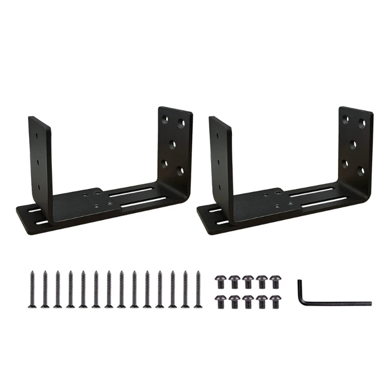 Heavy Duty Steel Bracket Sturdy Door Barrier Bracket Support for Door Safety Support Perfect for Garage Basement & Barn 87HA