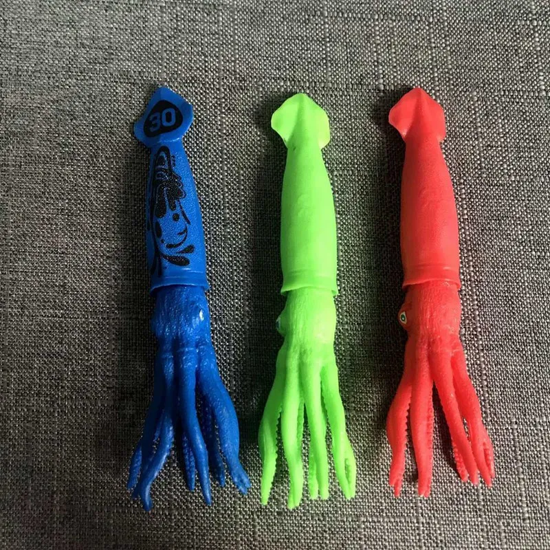 Squid Pool Dive Toys para crianças, jogue brinquedos de banho de polvo subaquáticos com rostos engraçados, choco, 3 peças