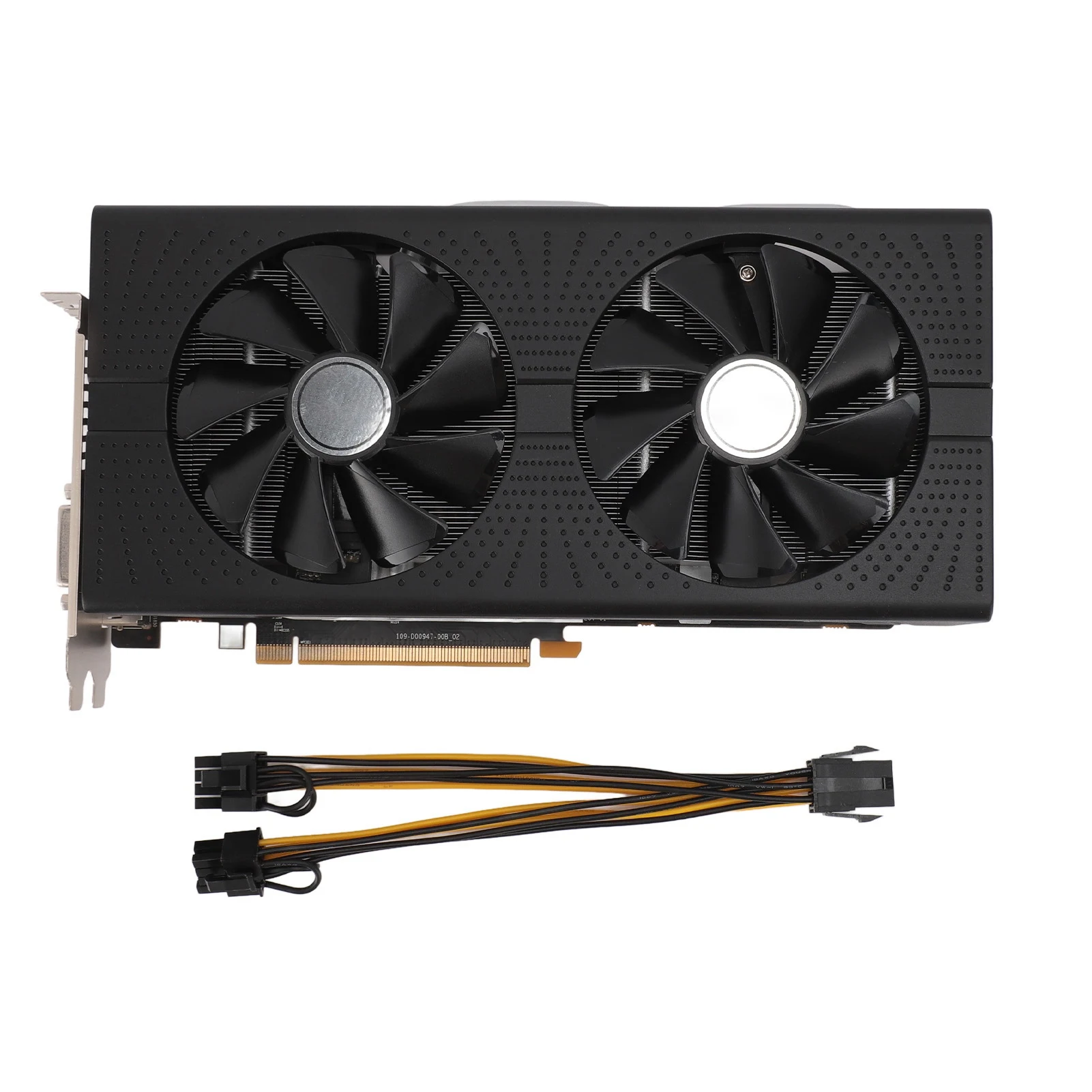 بطاقة رسومات الألعاب تبديد الحرارة السريع RX590 8GB GDDR5 256bit 8pin موصل الطاقة بطاقة الرسومات مع مروحة مزدوجة للكمبيوتر المكتبي