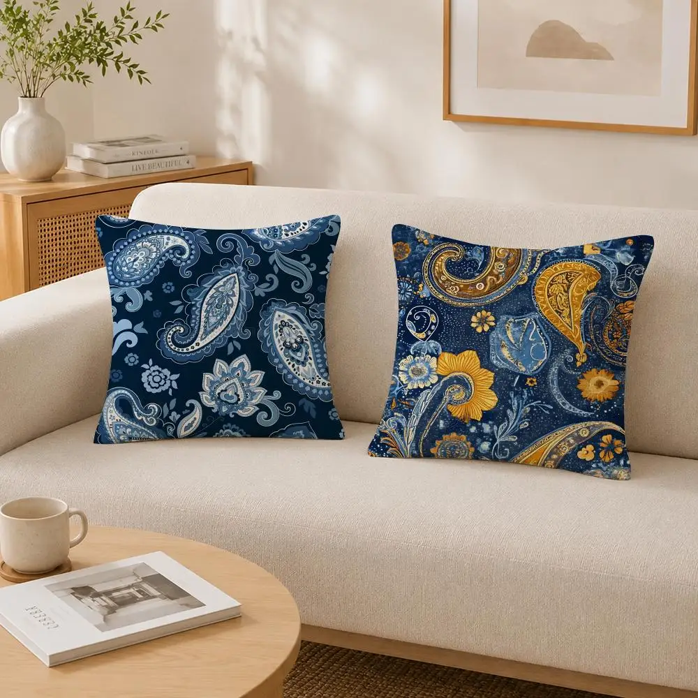 Pattern Paisley Cushion Cover Soft Fluffy Short Plush  Pillow Case Home Decor