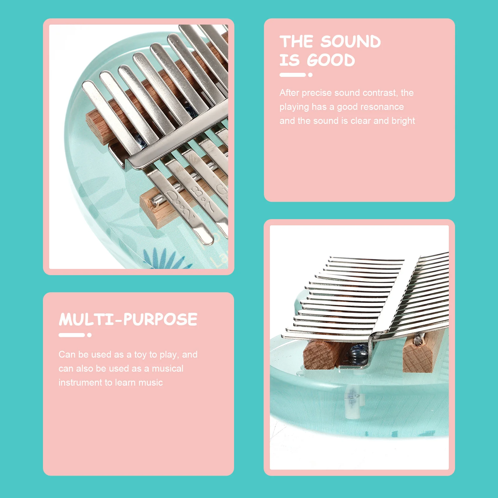 

1Set Kids Kalimba 17 Key Thumb Piano Beginner Portable Finger Piano Musical Instrument for Home Practice