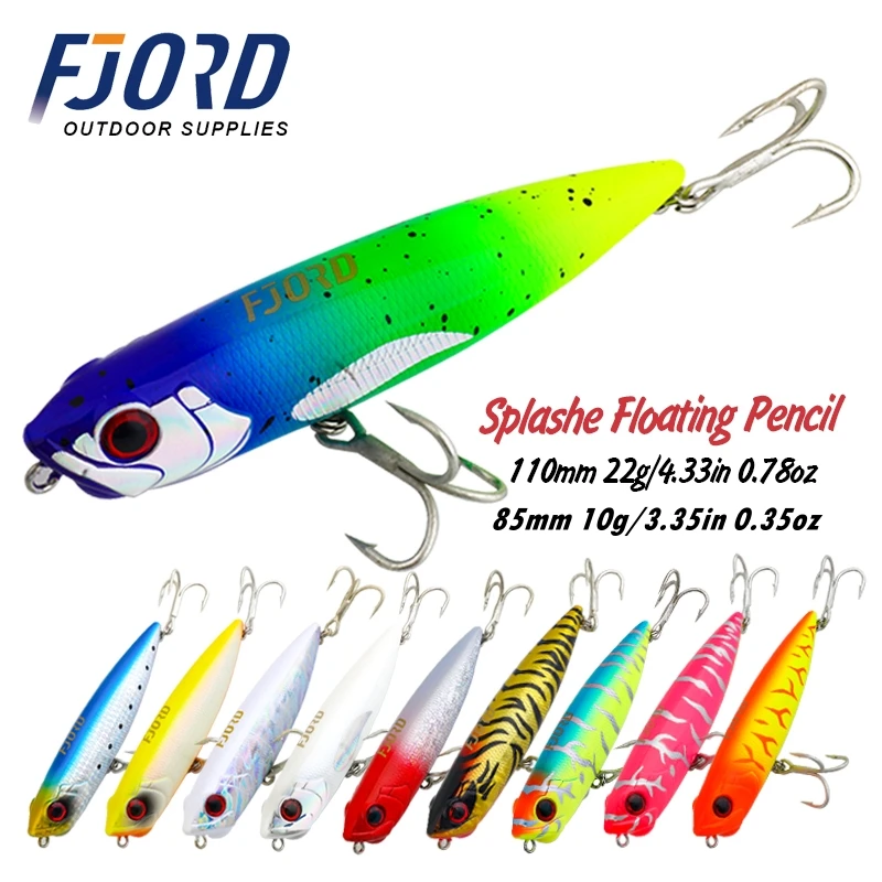FJORD pływający ołówek 110mm 22g 85mm 10g Wobbler Topwater pies spacerowy przynęta na słoną wodę Stickbait Pike Bass Fishing Lure Tackle