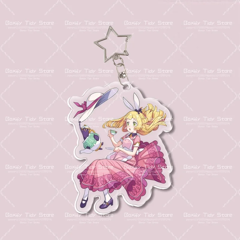 Kawaii Anime Acrylic Keychain Dawn Misty Lillie Figure Pendant Cute Cartoon Keyring for Bag Decor Fans Collection &Birthday Gift