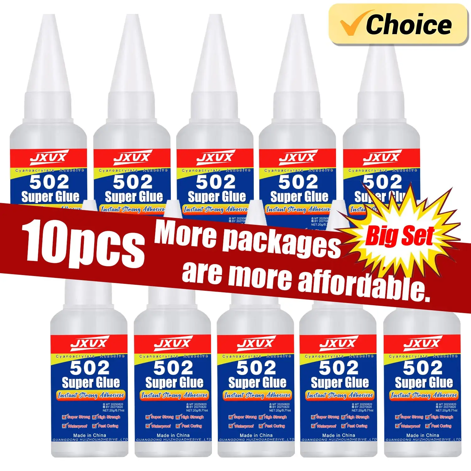 5-10 Buah 502 Lem Super Instan Cepat Kering Perekat Sianoakrilat Kulit Karet Kaca Kayu Logam Alat Lem Cair Ikatan Kuat