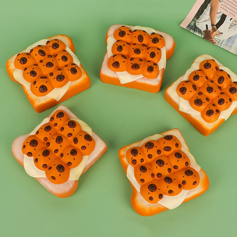 Capybara Toast JxToy pour enfants, jouet à presser TPR à montée lente, bulle soulignée, instituts spongieux, cadeau de fête de Noël