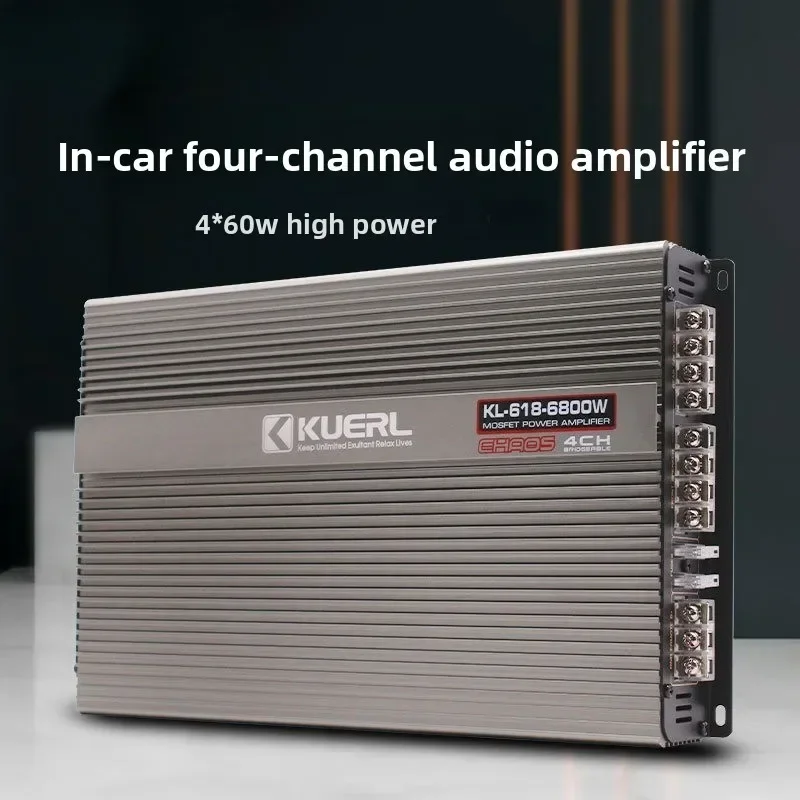 Durable Four-channel Power Amplifier 618 Car Audio Modified AB Class 4 * 60W Four-way Car Power Amplifier