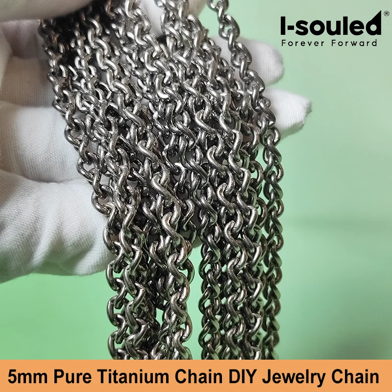 DIY-Kette aus reinem Titan, Schmuckzubehör, 5 mm, Metall-Bastelzubehör für Do It Yourself-Projekte