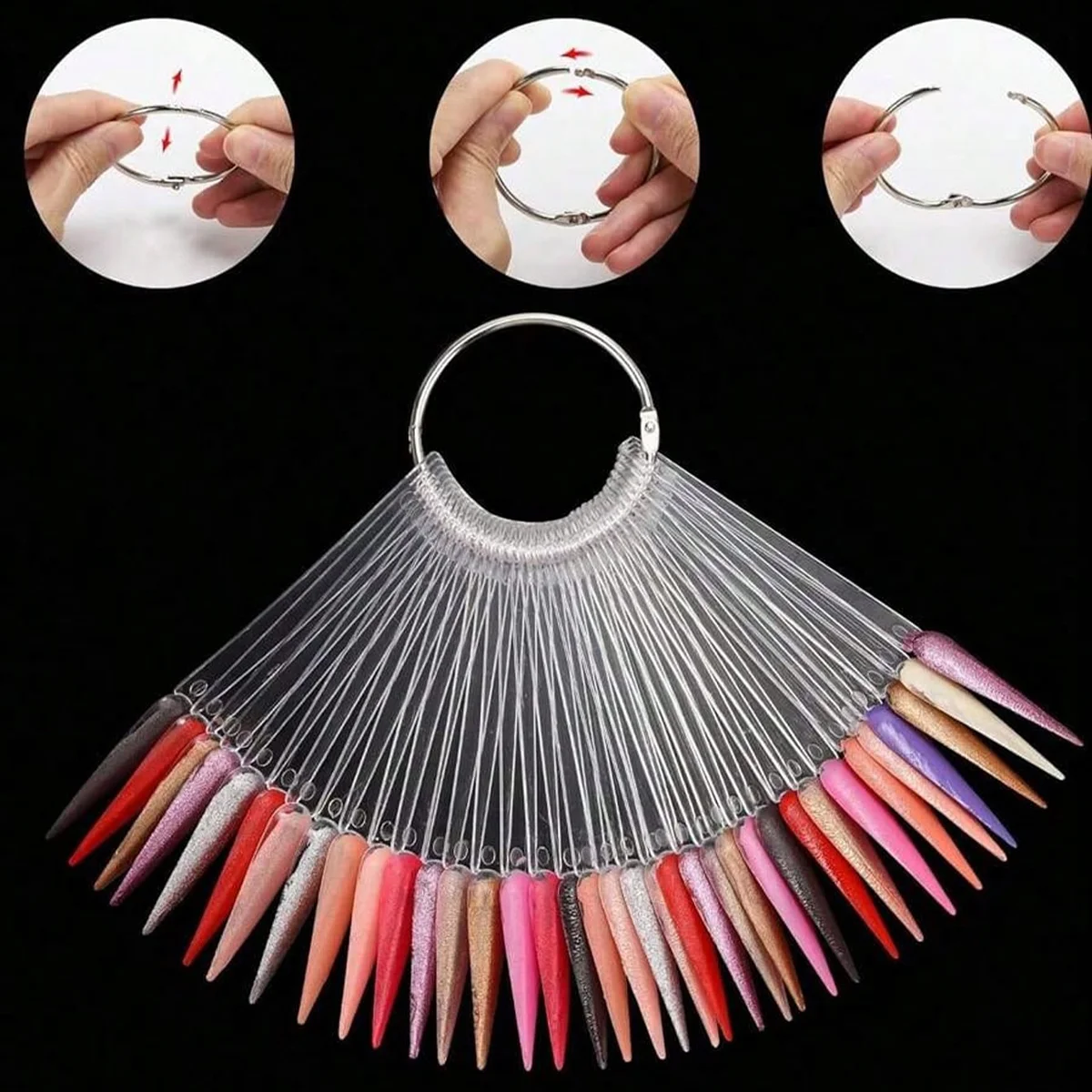 50/100/150/200 Stück Transparente Spitze Nagellack-Präsentationsstäbchen, Nagelkunst-Farbdisplay-Board, Nagelkunst-Heimwerker-Salonbedarf – Detail 3