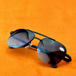 Oversized Gradient Gray Lens Anti-sunlight Indoor N Outdoor See Near N Far Progressive Multi-focus Reading Sunglasses +0.75 To+4