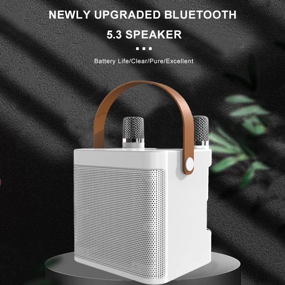 

Karaoke Machine for Adults & Kids, Portable 60W Speaker, Rechargeable 2 Wireless Microphones, Music for Party Holidays Teenagers