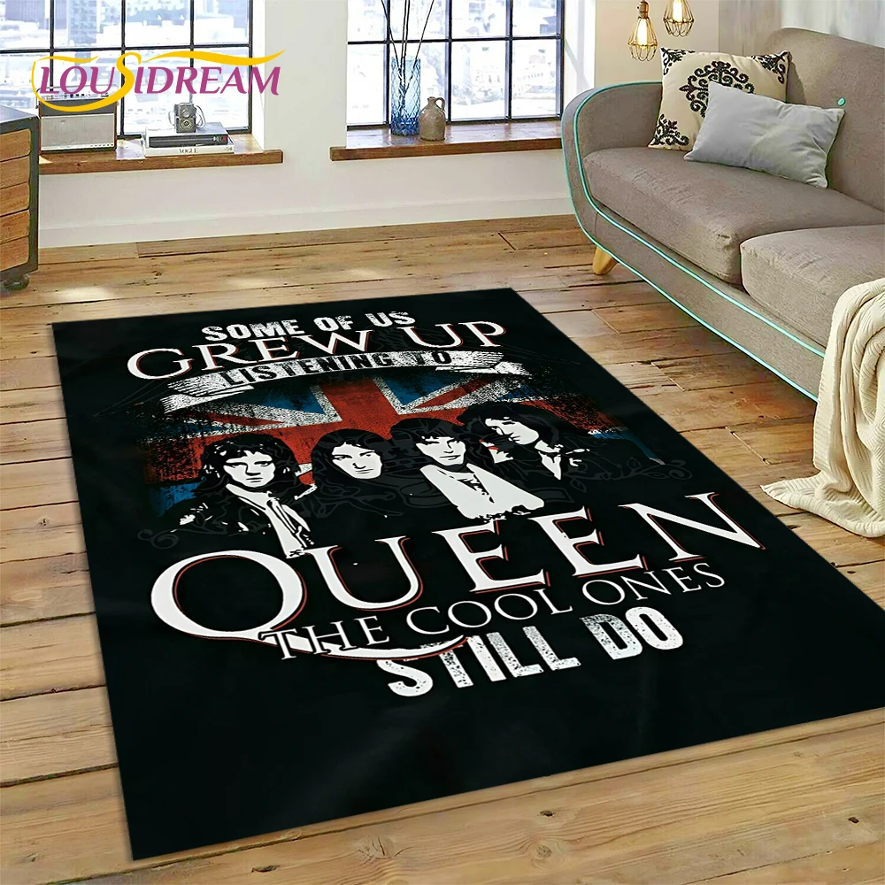 Classics Queen-Rock-Band Freddie Customized Carpet Rug for Bedroom Living Room Home Sofa Decoration,Large Decor Floor Mat Gift