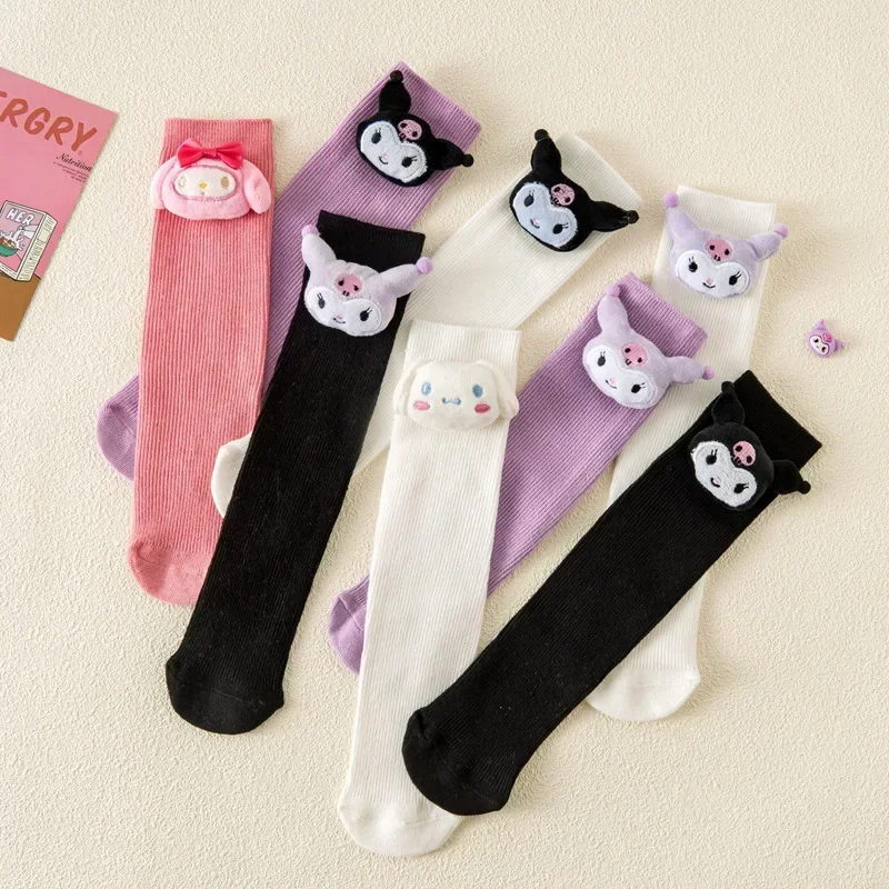 

1pcs Kawaii Sanrio Anime Cinnamoroll Casual Plush Doll Socks Cute Cartoon My Melody Kuromi Soft Stocking Lovely Gifts for Kids