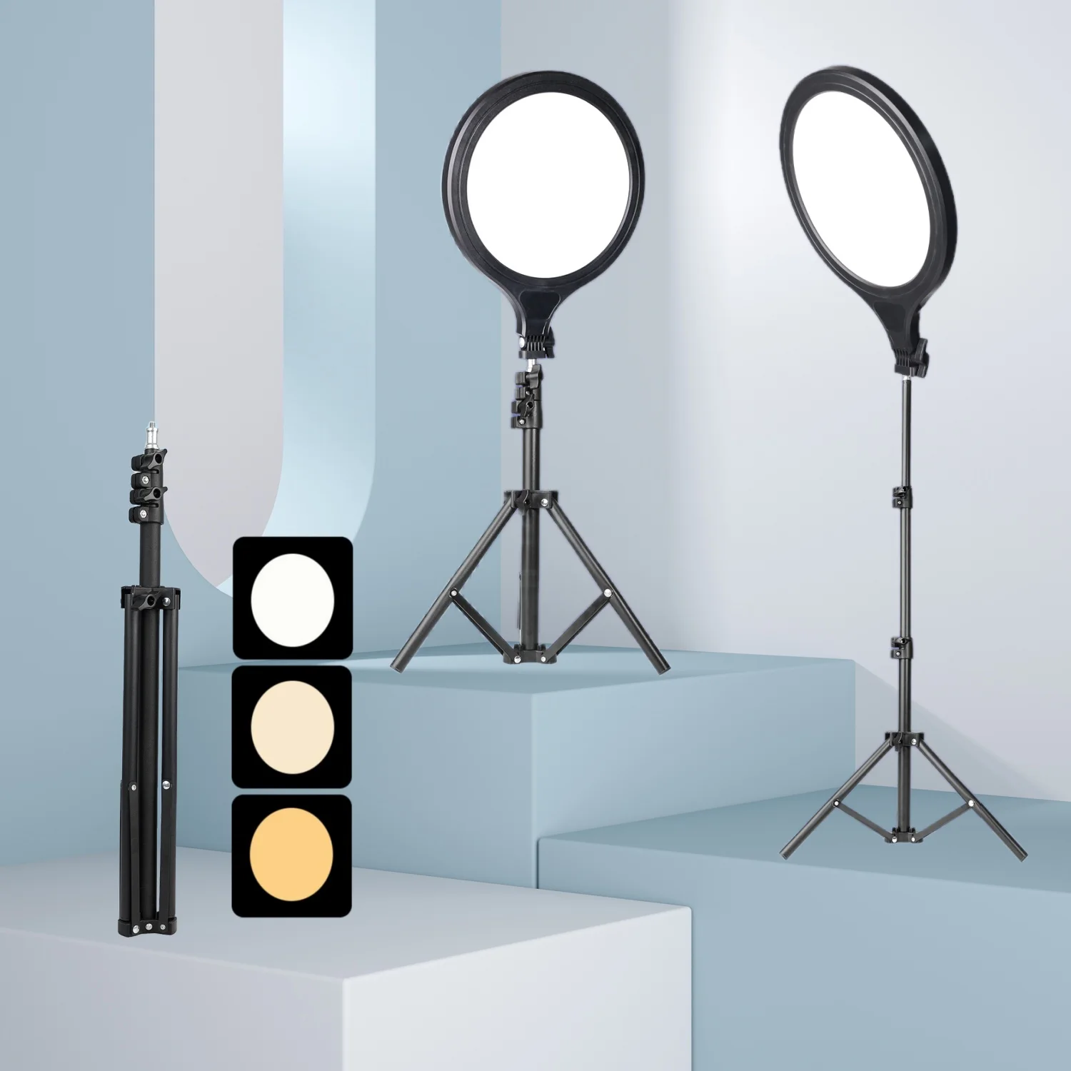 

10-дюймовый полноэкранный штатив со светодиодной лентой, мягкий свет для защиты глаз, растягивается, изготовленный из алюминиевого сплава