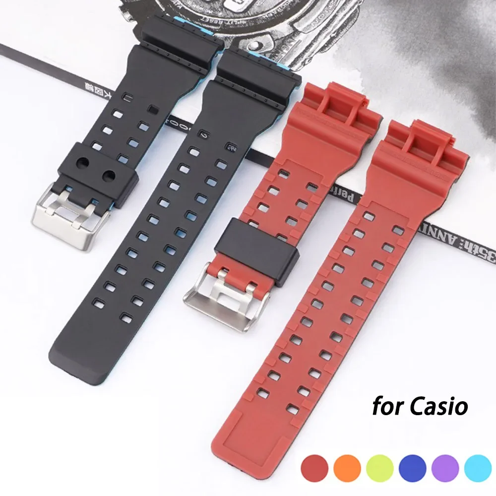 Resin Sport Strap for Casio G-GD-100 GA100/110/120/140/300/700/GLS-100 Waterproof Watchband for Men Women Replacement Bracelet