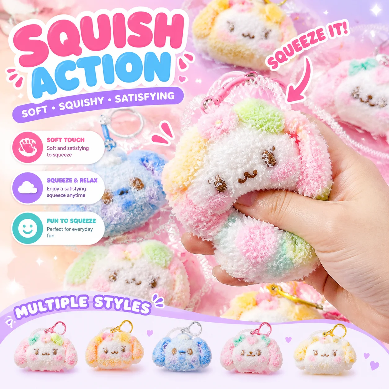 Food Grade Silicone Creative Animal Head Stitched Squeeze Toy Stress Relief Decompression Fidget Squishy Novelty Trending Now